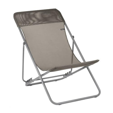 Lafuma Mobilier - Mehrpositions-Liegestuhl Maxi TRANSAT - Widerstandsfähiges Batyline-Gewebe - Faltbarer Liegestuhl für Terrasse und Garten - 4 Positionen, Höchster Komfort, Frankreich - Braun im Sale